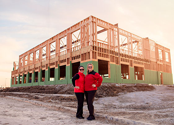 Leigh with Myriad building construction